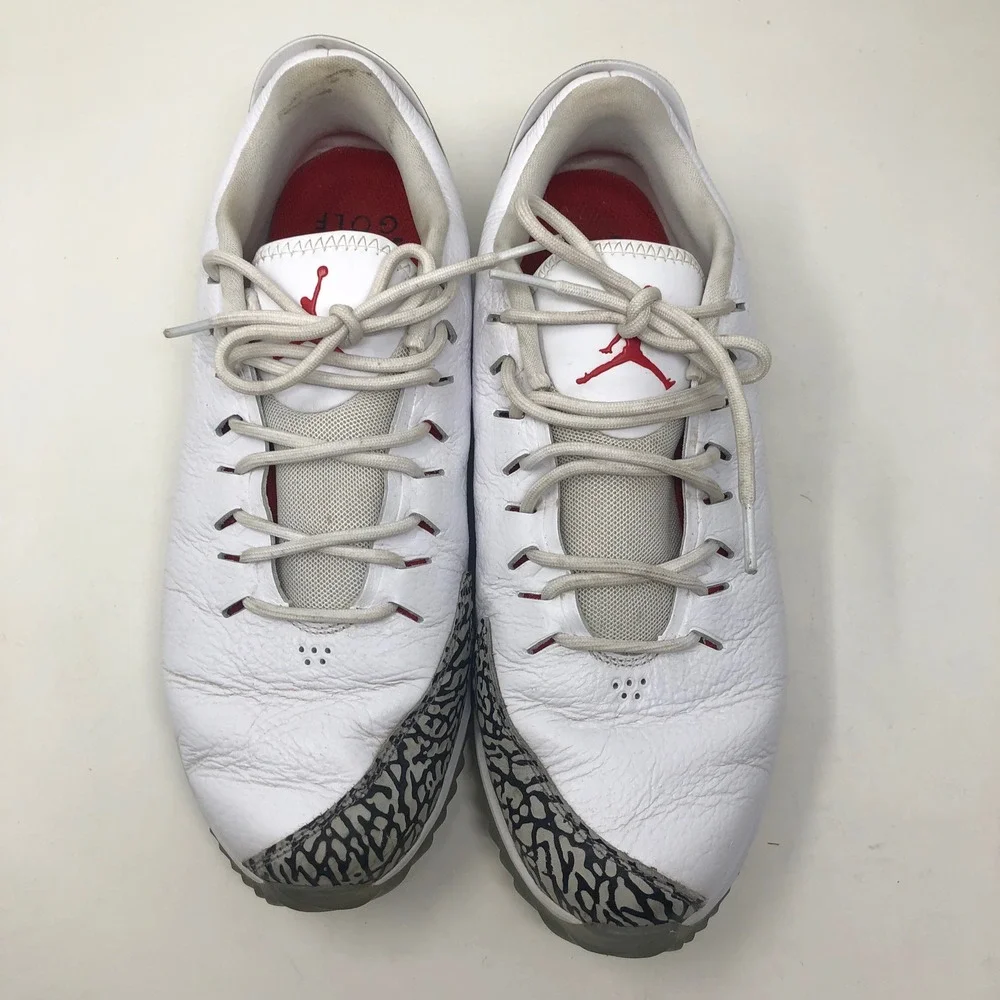 Jordan ADG Golf Shoes Mens‎ 8.5 White Cement AR7995-100 Elephant Print Leather